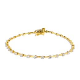 Diamond Line Tennis Bracelet 1 ct tw Round-cut 10K Yellow Gold 7.25&quot;