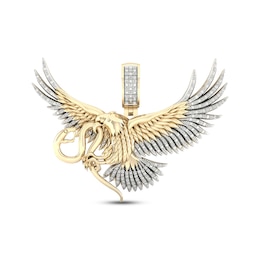 Men's Diamond Eagle and Snake Charm 1/3 ct tw Round-cut 10K Yellow Gold