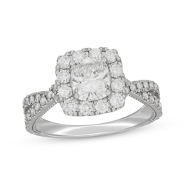 Neil Lane Artistry Cushion-Cut Lab-Created Diamond Engagement Ring 1-7/8 ct tw 14K White Gold