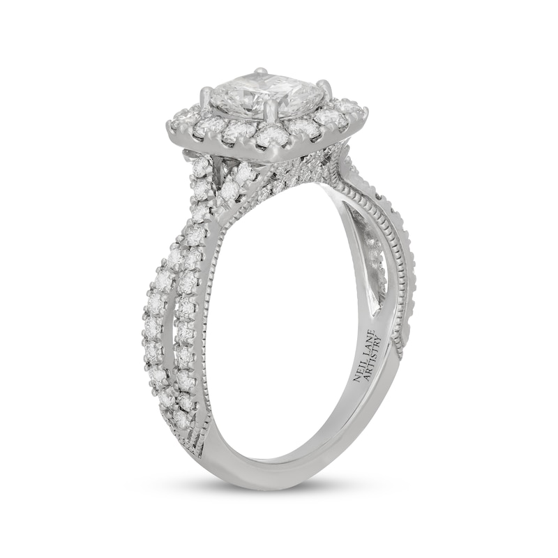 Main Image 2 of Neil Lane Artistry Cushion-Cut Lab-Grown Diamond Engagement Ring 1-7/8 ct tw 14K White Gold