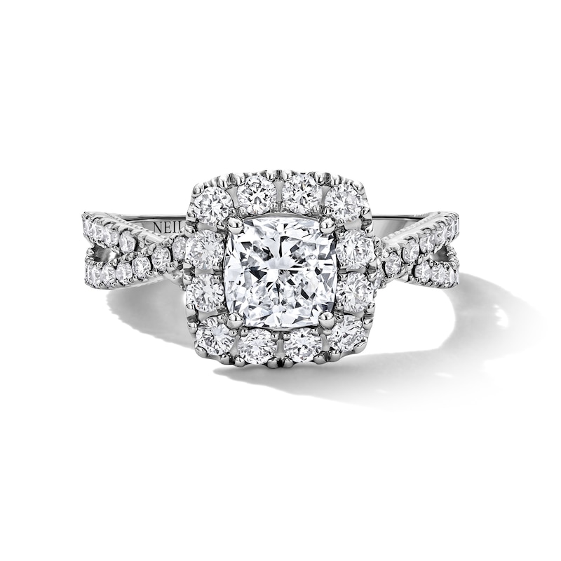 Main Image 3 of Neil Lane Artistry Cushion-Cut Lab-Grown Diamond Engagement Ring 1-7/8 ct tw 14K White Gold