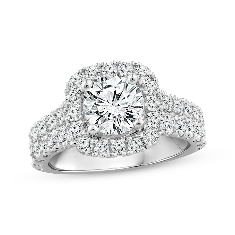 Main Image 1 of Lab-Grown Diamonds Engagement Ring 2-7/8 ct tw Round-cut 14K White Gold