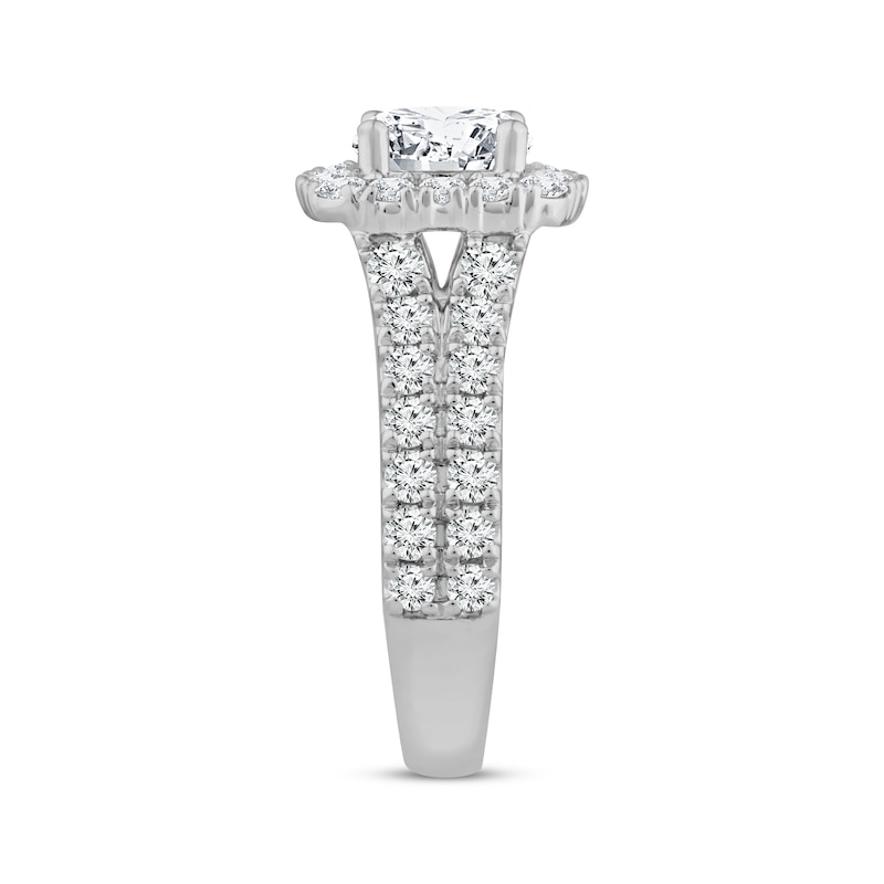 Main Image 2 of Lab-Grown Diamonds Engagement Ring 2-7/8 ct tw Round-cut 14K White Gold