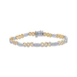 Diamond Link Bracelet 1-1/2 ct tw 14K Two-Tone Gold 7&quot;