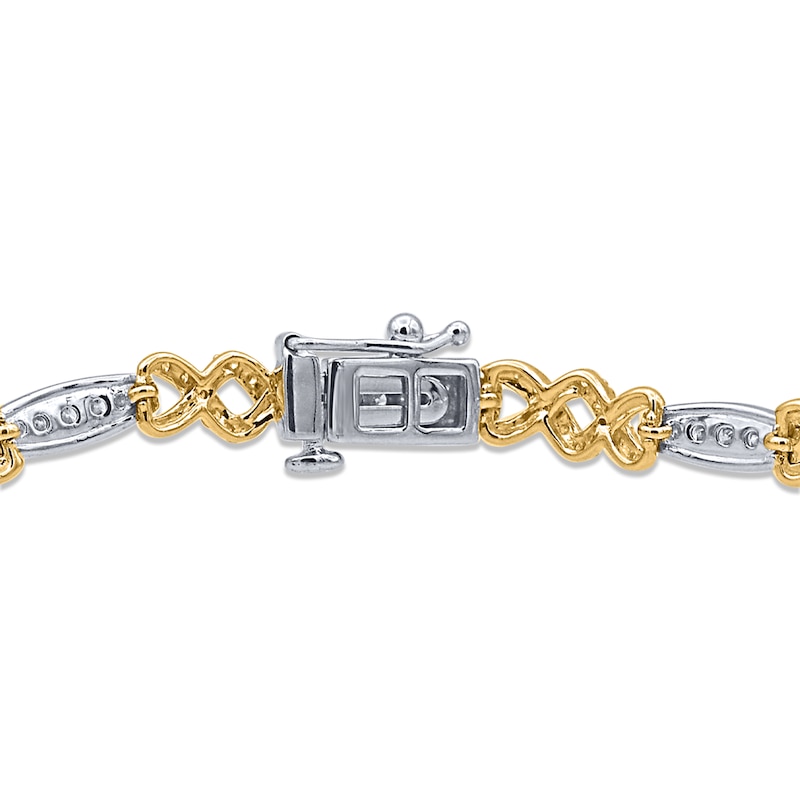Main Image 3 of Diamond Link Bracelet 1-1/2 ct tw 14K Two-Tone Gold 7"