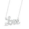 Thumbnail Image 2 of Diamond "Love" Necklace 1/20 ct tw Sterling Silver 18”