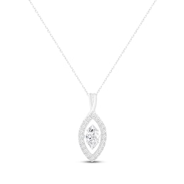 Unstoppable Love Marquise-Cut Lab-Grown diamond Necklace 1-1/2 ct tw 14K White Gold 18”