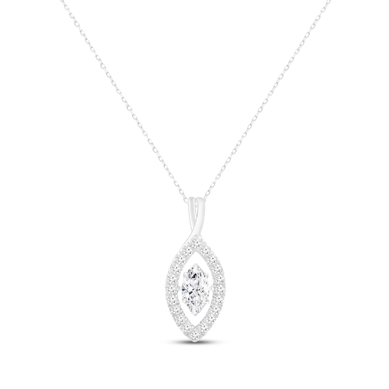 Unstoppable Love Marquise-Cut Lab-Created Diamond Necklace 1-1/2 ct tw 14K White Gold 18”