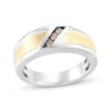 Thumbnail Image 1 of Adore Men's Brown Diamond Wedding Band 1/10 ct tw 10K Two-Tone Gold