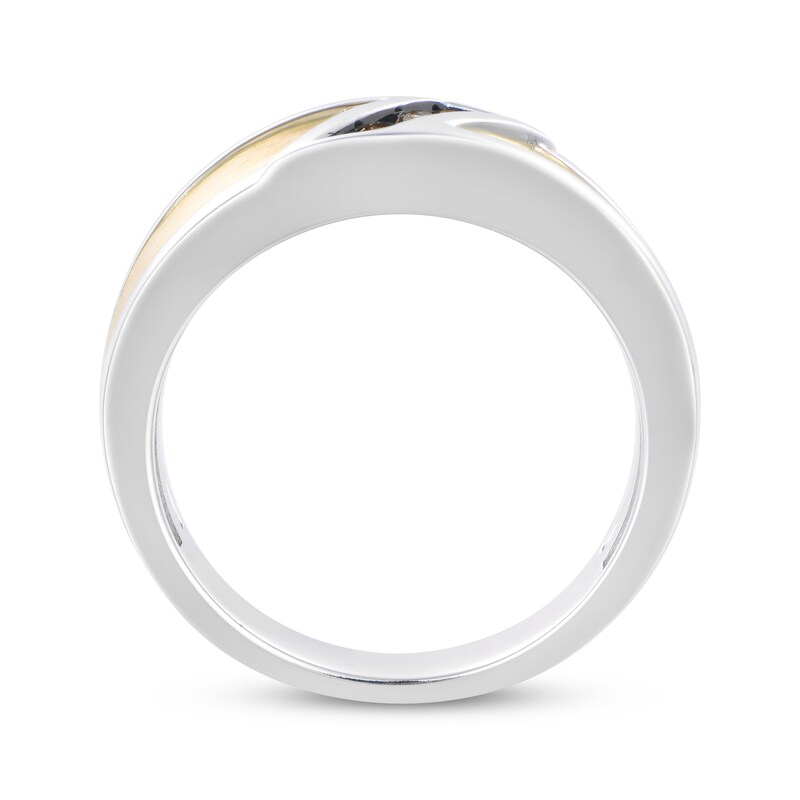 Main Image 3 of Adore Men's Brown Diamond Wedding Band 1/10 ct tw 10K Two-Tone Gold