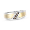 Thumbnail Image 4 of Adore Men's Brown Diamond Wedding Band 1/10 ct tw 10K Two-Tone Gold