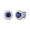 Thumbnail Image 3 of Round-Cut Blue & White Lab-Created Sapphire Stud & Hoop Earrings Gift Set Sterling Silver