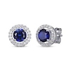 Thumbnail Image 2 of Round-Cut Blue & White Lab-Created Sapphire Stud & Hoop Earrings Gift Set Sterling Silver