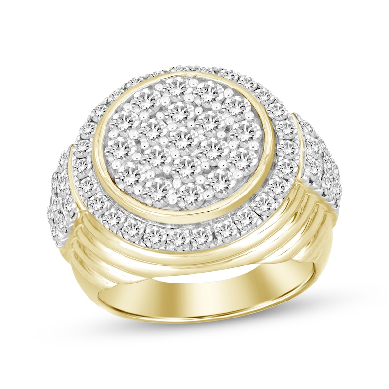 Main Image 1 of Men’s Round-Cut Diamond Ring 3 ct tw 10K Yellow Gold