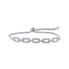 Thumbnail Image 0 of Round-Cut Diamond Paperclip Bolo Bracelet 1/4 ct tw Sterling Silver 9.5"