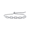 Thumbnail Image 1 of Round-Cut Diamond Paperclip Bolo Bracelet 1/4 ct tw Sterling Silver 9.5"