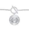 Thumbnail Image 3 of Round-Cut Evil Eye Charm Toggle Bracelet 1/10 ct tw Sterling Silver 7.25"