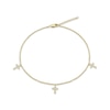 Thumbnail Image 0 of Round-Cut Diamond Cross Drop Anklet 1/10 ct tw 10K Yellow Gold 10"
