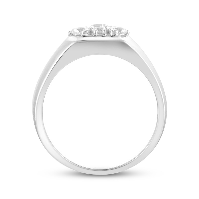 Men’s Round-Cut Diamond Sculpted Ring 1 ct tw 14K White Gold