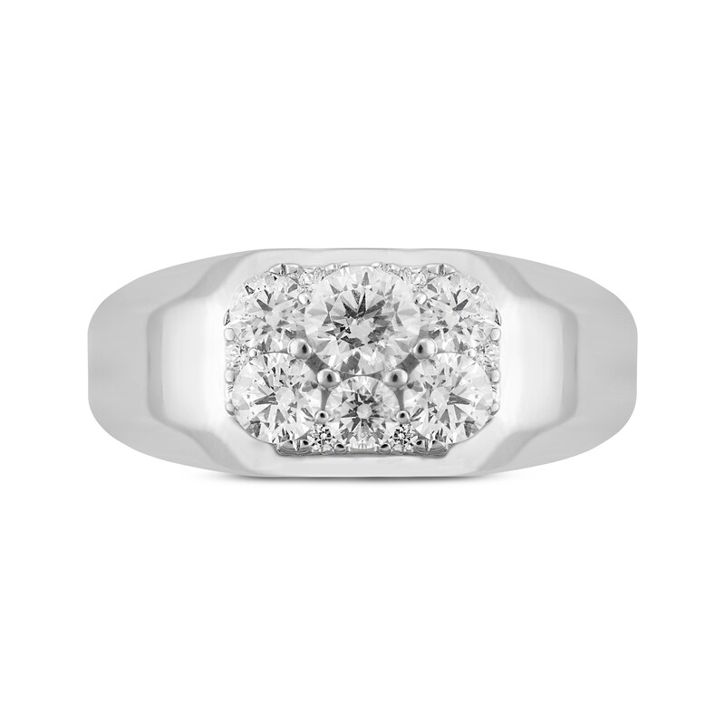 Men’s Round-Cut Diamond Sculpted Ring 1 ct tw 14K White Gold