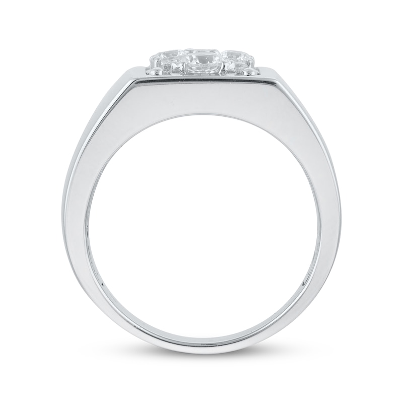 Men’s Round-Cut Diamond Signet-Style Ring 1 ct tw 14K White Gold