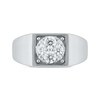 Men’s Round-Cut Diamond Signet-Style Ring 1 ct tw 14K White Gold