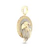 Thumbnail Image 2 of Men's Diamond & Lab-Created Ruby Eagle Head Medallion Charm 1/2 ct tw 10K Yellow Gold
