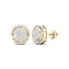 Thumbnail Image 1 of Men's Baguette & Round-Cut Circle Stud Earrings 1/2 ct tw 10K Yellow Gold