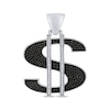 Thumbnail Image 0 of Men's Black & White Diamond Dollar Sign Charm 1-1/2 ct tw Sterling Silver