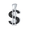 Thumbnail Image 1 of Men's Black & White Diamond Dollar Sign Charm 1-1/2 ct tw Sterling Silver