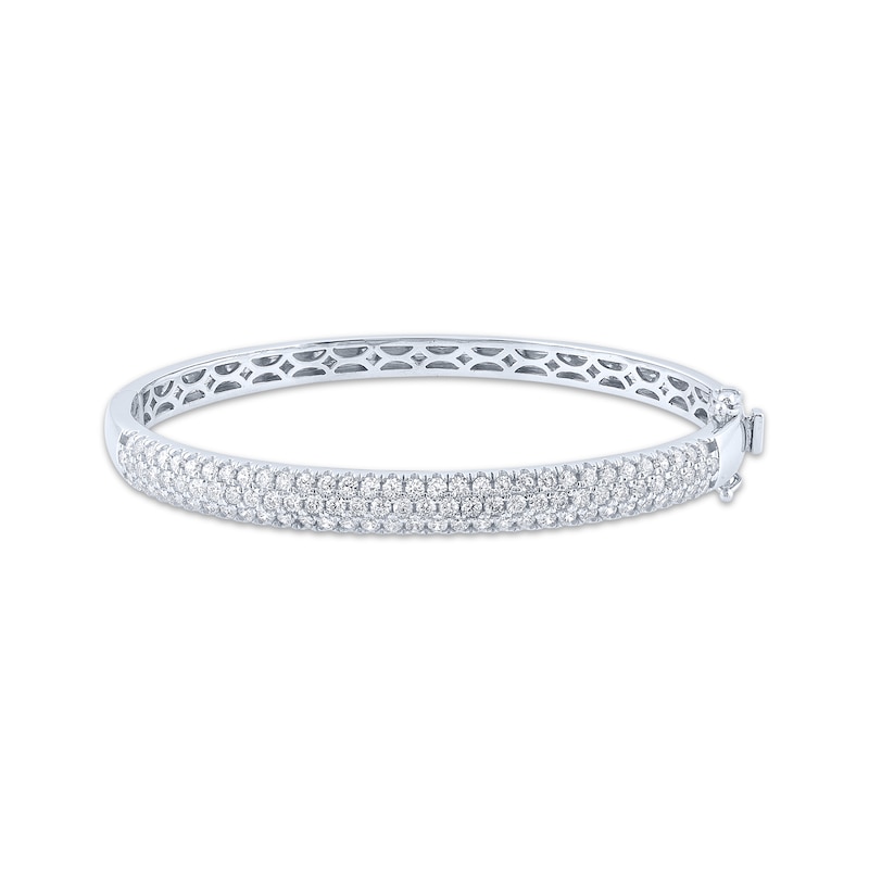 Diamond Hinged Bangle Bracelet 2-1/2 ct tw 10K White Gold