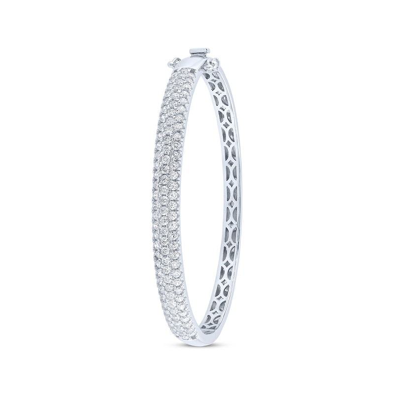 Diamond Hinged Bangle Bracelet 2-1/2 ct tw 10K White Gold