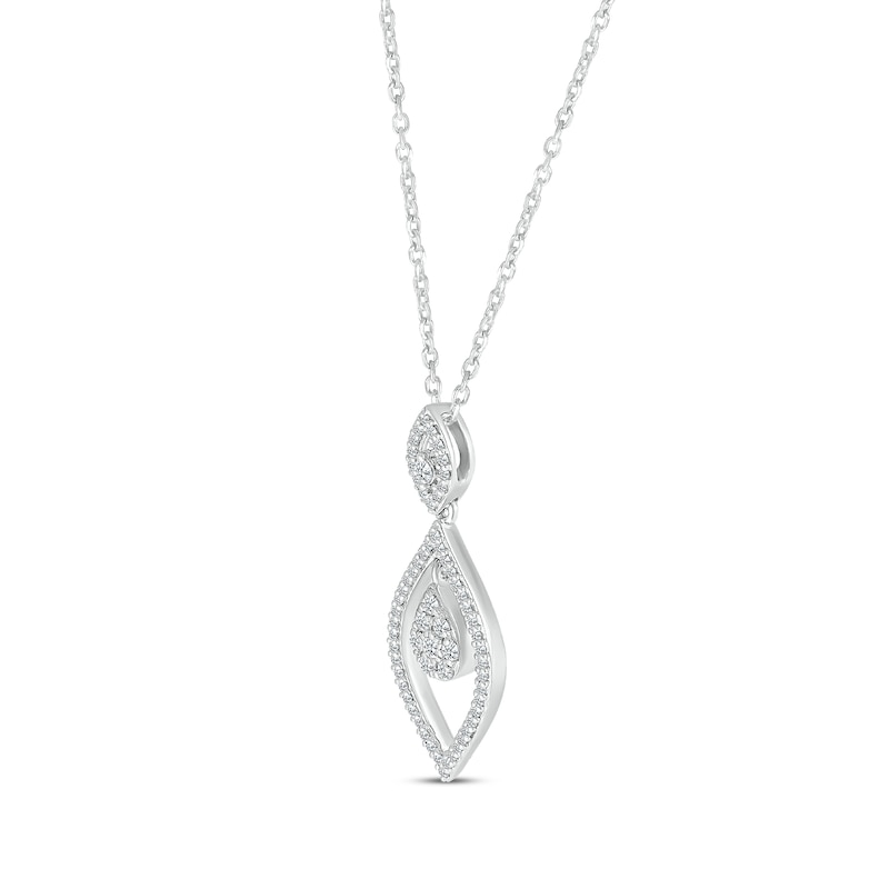 Main Image 2 of Diamond Marquise Drop Necklace 1/3 ct tw 10K White Gold 18"