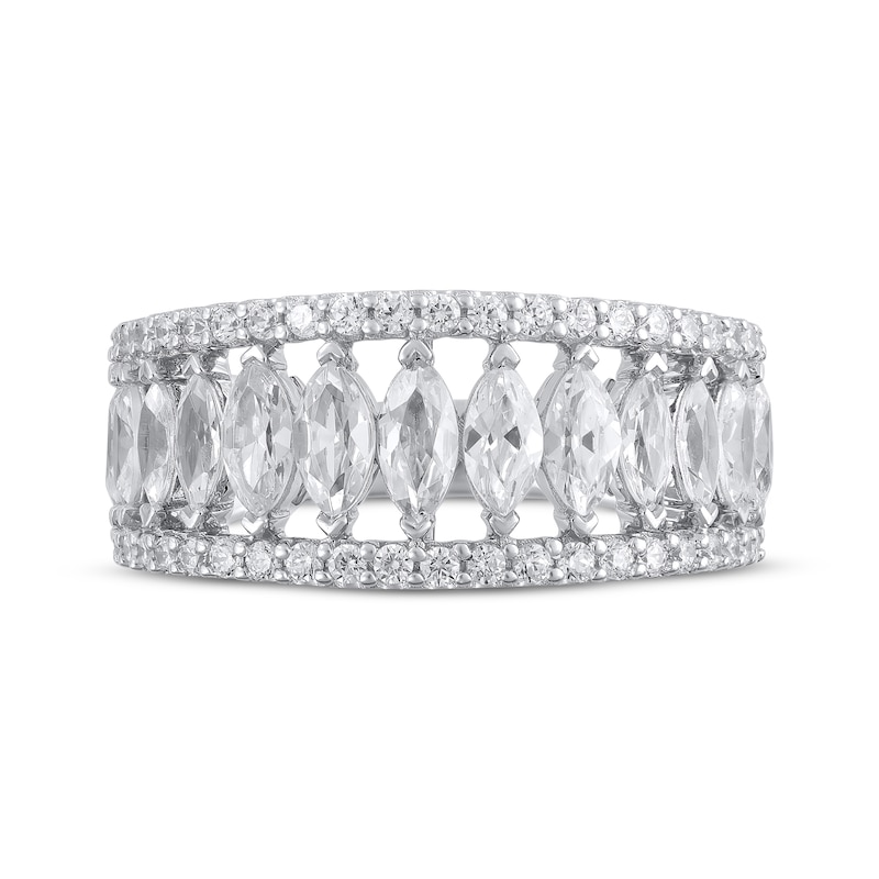 Main Image 3 of Lab-Grown Diamonds Marquise & Round-Cut Anniversary Band 2 ct tw 14K White Gold