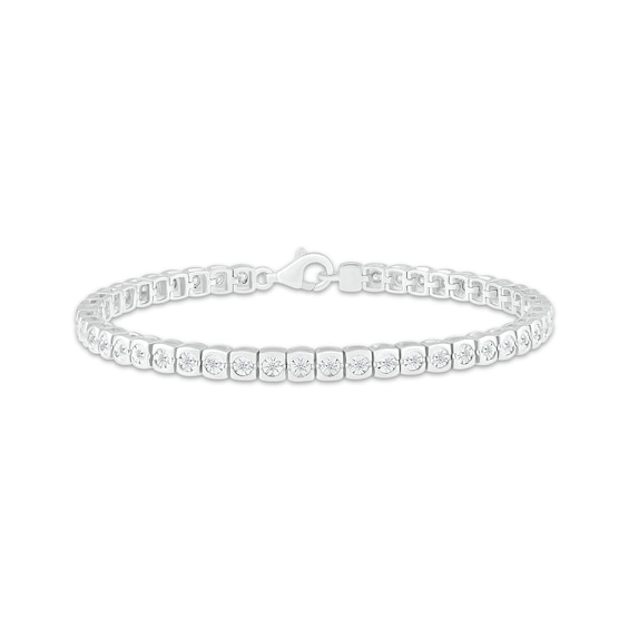 Diamond Square-Link Tennis Bracelet 1/2 ct tw Sterling Silver 7.5"