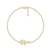 Thumbnail Image 1 of Diamond Leaf & Vine Bracelet 1/15 ct tw 10K Yellow Gold 7.5"