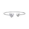 Thumbnail Image 1 of Diamond Inset Double Heart Cuff Bracelet 1/3 ct tw 10K White Gold