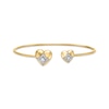 Thumbnail Image 0 of Diamond Inset Double Heart Cuff Bracelet 1/3 ct tw 10K Yellow Gold
