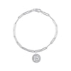 Thumbnail Image 1 of Diamond Accent Quinceañera Dangle Paperclip Bracelet 10K White Gold 7.5"