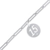 Thumbnail Image 2 of Diamond Accent Quinceañera Dangle Paperclip Bracelet 10K White Gold 7.5"