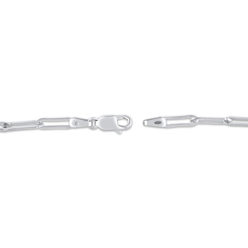 Main Image 3 of Diamond Accent Quinceañera Dangle Paperclip Bracelet 10K White Gold 7.5"