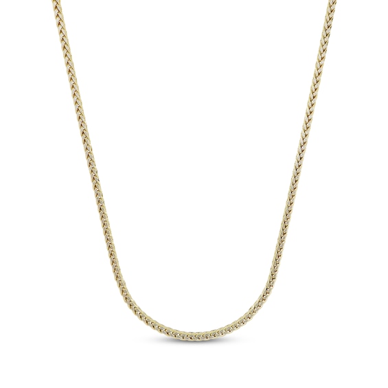 Diamond-Cut Wheat Chain Necklace 3.5mm Hollow 10K Yellow Gold 20"