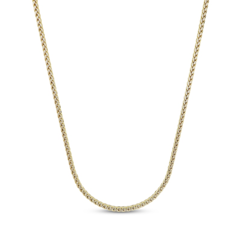 Main Image 1 of Diamond-Cut Wheat Chain Necklace 3.5mm Hollow 10K Yellow Gold 20"