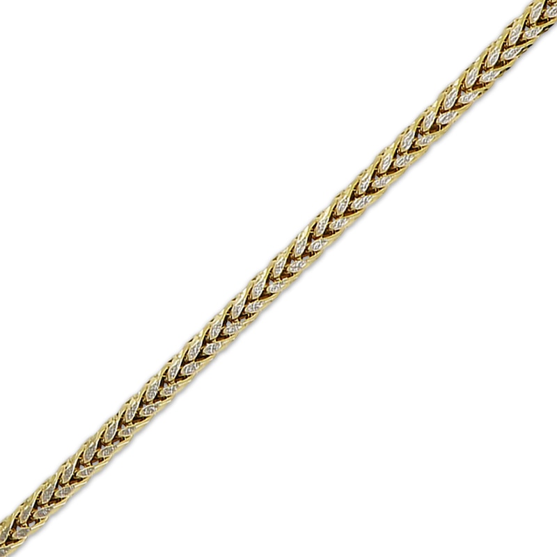 Main Image 2 of Diamond-Cut Wheat Chain Necklace 3.5mm Hollow 10K Yellow Gold 20"