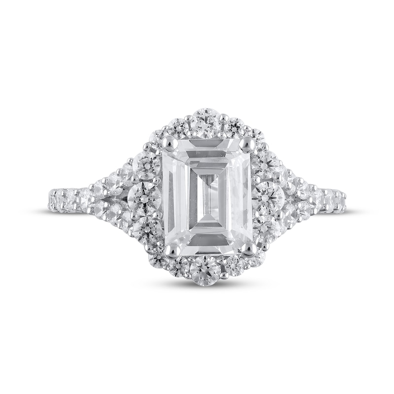 Main Image 3 of Lab-Grown Diamonds Emerald-Cut Engagement Ring 2-3/4 ct tw 14K White Gold
