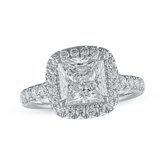 Lab-Grown Diamonds Princess-Cut Engagement Ring 2-3/4 ct tw 14K White Gold