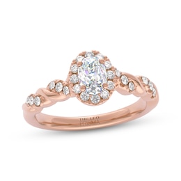 THE LEO Prisma Diamond Oval-Cut Halo Engagement Ring 5/8 ct tw 14K Rose Gold