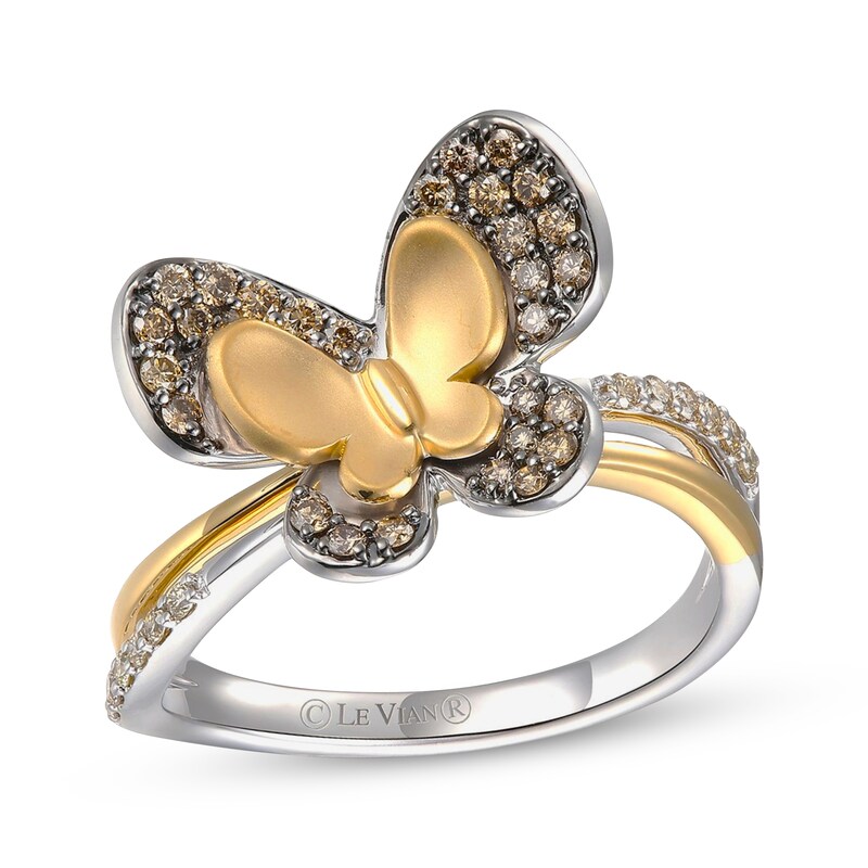 Main Image 1 of Le Vian Diamond Butterfly Ring 1/3 ct tw 14K Two-Tone Gold