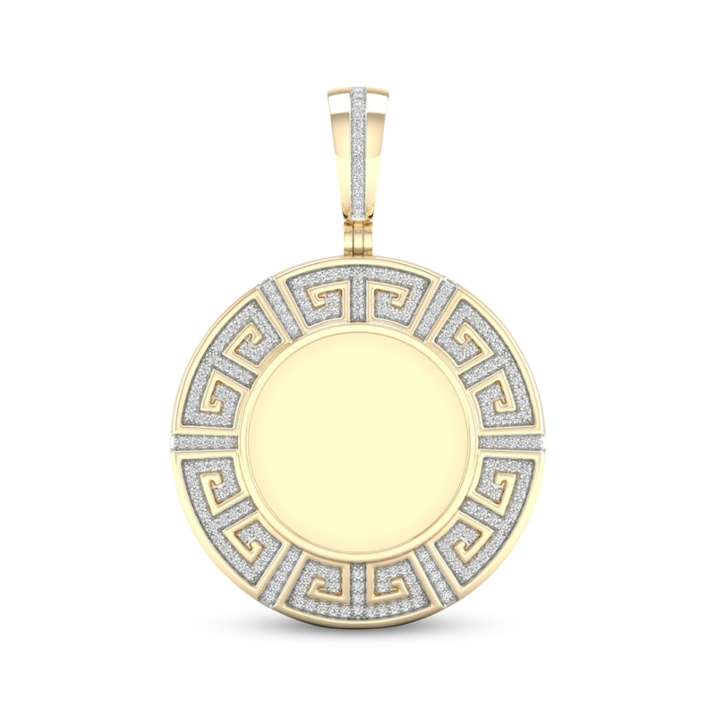 Main Image 1 of Men's Diamond Greek Key Charm 5/8 ct tw 10K Yellow Gold