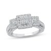Thumbnail Image 1 of Adore Princess & Baguette-Cut Diamond Engagement Ring 1 ct tw 10K White Gold